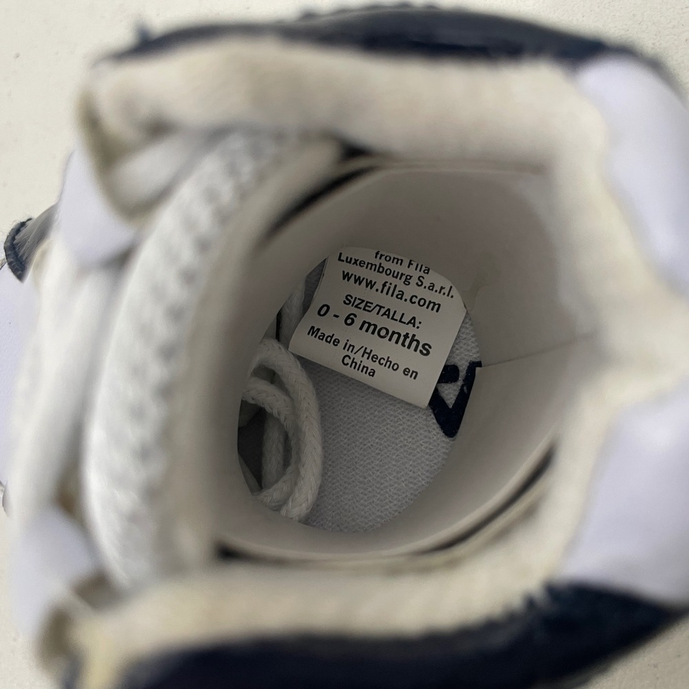 Fila Grant Hill 2 Retro Infant Crib Shoes White Navy 0-6 Months Toddler - Picture 8 of 8